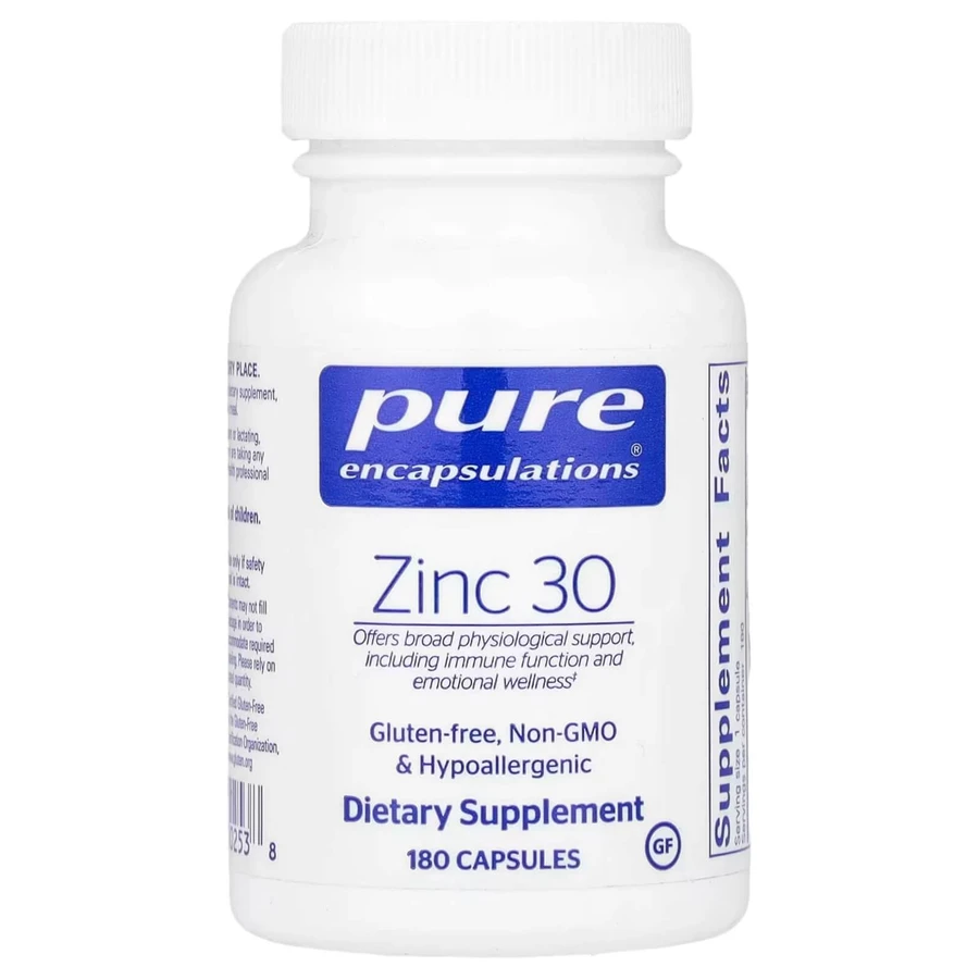 Цинк, Zinc, Pure Encapsulations, 30 мг, 180 капсул: ціни та характеристики