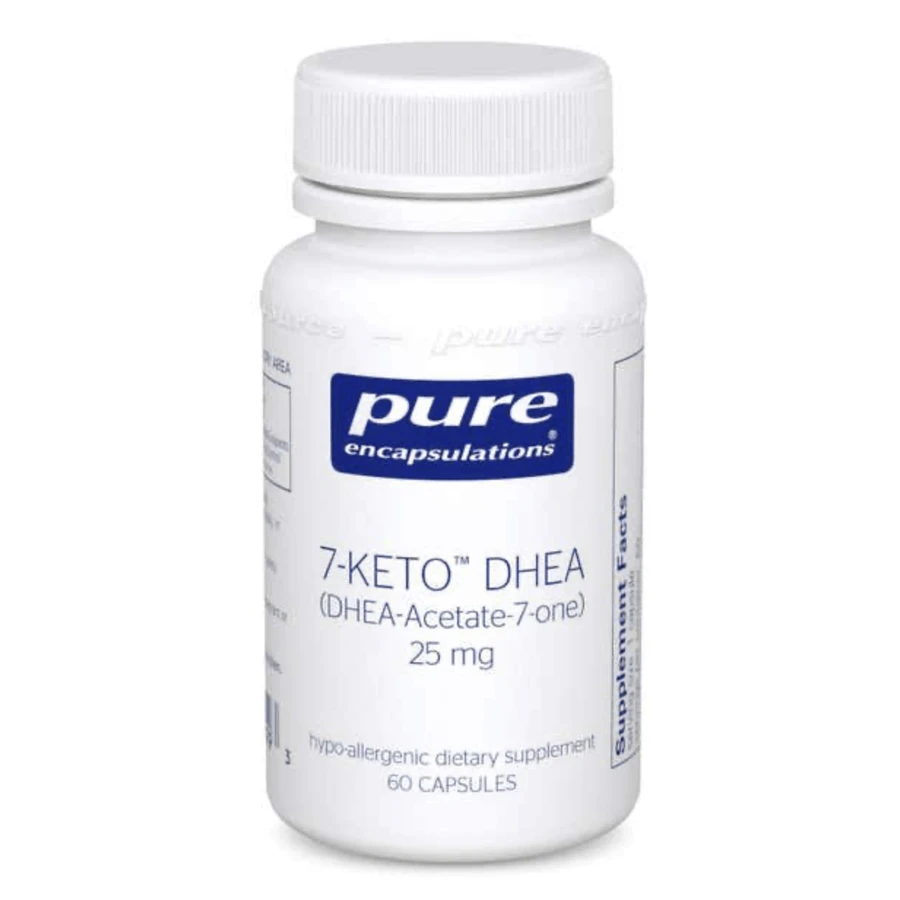 7-Кето Дегідроепіандростерон, 7-Keto DHEA, Pure Encapsulations, для підтримки термогенезу та здорового організму, 25 мг, 60 капсули: ціни та характеристики