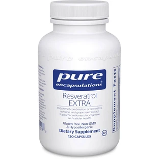 Ресвератрол, підтримка клітинної та серцево-судинної функції, Resveratrol Extra, Pure Encapsulations, 120 капсул