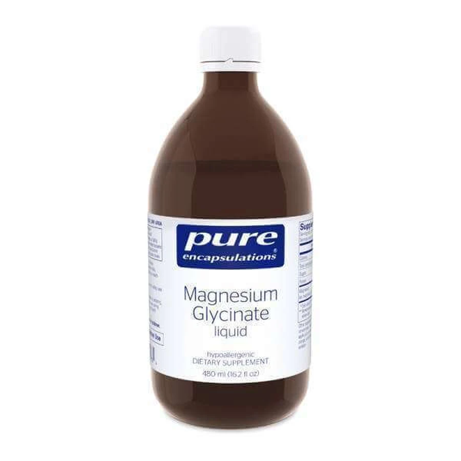Гліцинат магнію (рідина), Magnesium Glycinate, Pure Encapsulations, підтримує здоров'я опорно-рухового апарату та серцево-судинної системи, 480 рідина: ціни та характеристики