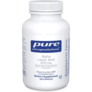 Альфа-липоевая кислота, Alpha Lipoic Acid, Pure Encapsulations, 600 мг, 120 капсул