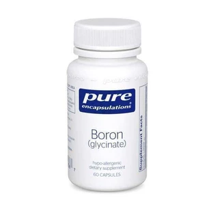 Бор (гліцинат), Boron (glycinate), Pure Encapsulations, для балансу гормонів, міцності і здоров'я кісток, сполучної тканини і метаболізму поживних речовин, 60 капсул