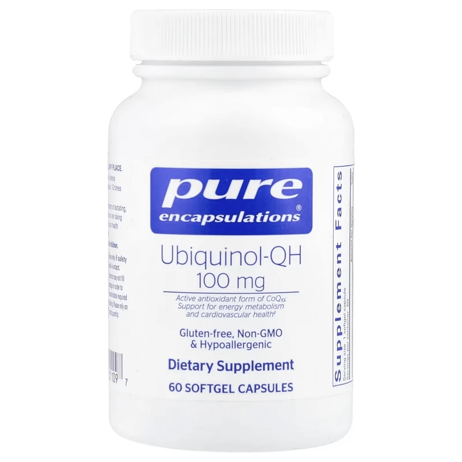 Убихинол-QH, Ubiquinol-QH, Pure Encapsulations, 100 мг, 60 капсул: цены и характеристики