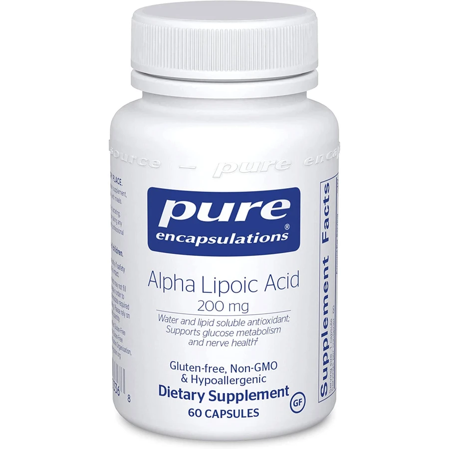 Альфа-ліпоєва кислота, Alpha Lipoic Acid, Pure Encapsulations, 200 мг, 60 капсул: ціни та характеристики