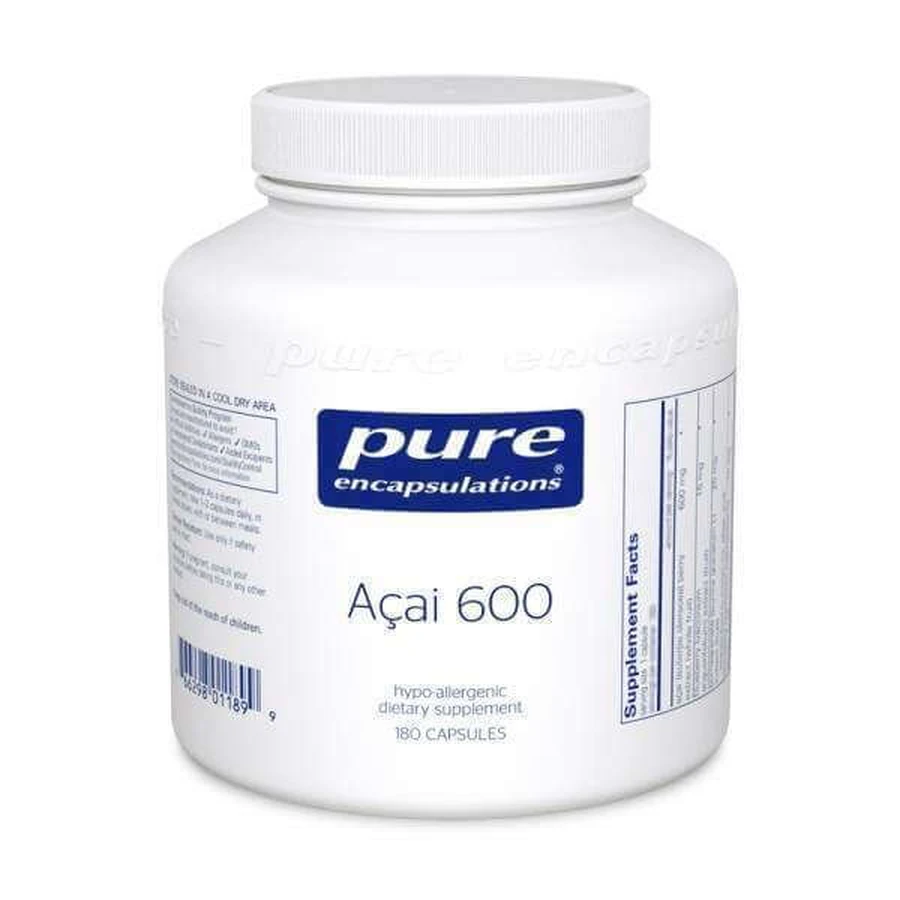 Асаи, Açai, Pure Encapsulations, 600 мг, 180 капсул: цены и характеристики