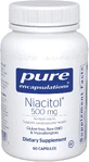 Ніацин не викликаючий почервоніння, Niacitol, Pure Encapsulations, для підтримки травлення, синтезу гормонів і утворення тканин, 500 мг, 60 капсули