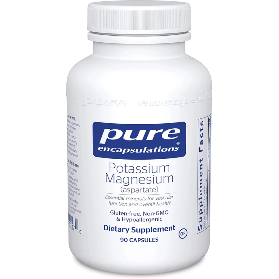 Калій і Магній (аспартат), Potassium Magnesium (aspartate), Pure Encapsulations, 90 капсул: ціни та характеристики