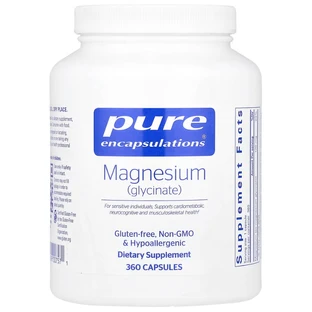Магний глицинат, Magnesium (glycinate), Pure Encapsulations, 360 капсул