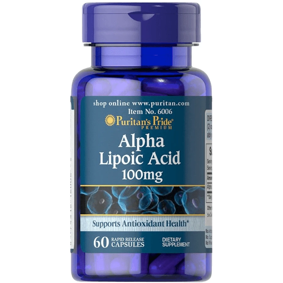 Альфа-липоевая кислота, Alpha Lipoic Acid, Puritan's Pride, 100 мг, 60 капсул: цены и характеристики