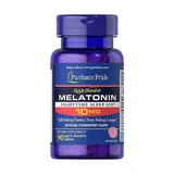 Мелатонін швидкого розчинення, Melatonin, Puritan's Pride, полуниця, 10 мг, 90 швидкорозчинних таблеток