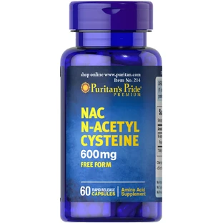 Ацетилцистеин, N-Acetyl Cysteine ​​(NAC), Puritan's Pride, 600 мг, 60 капсул