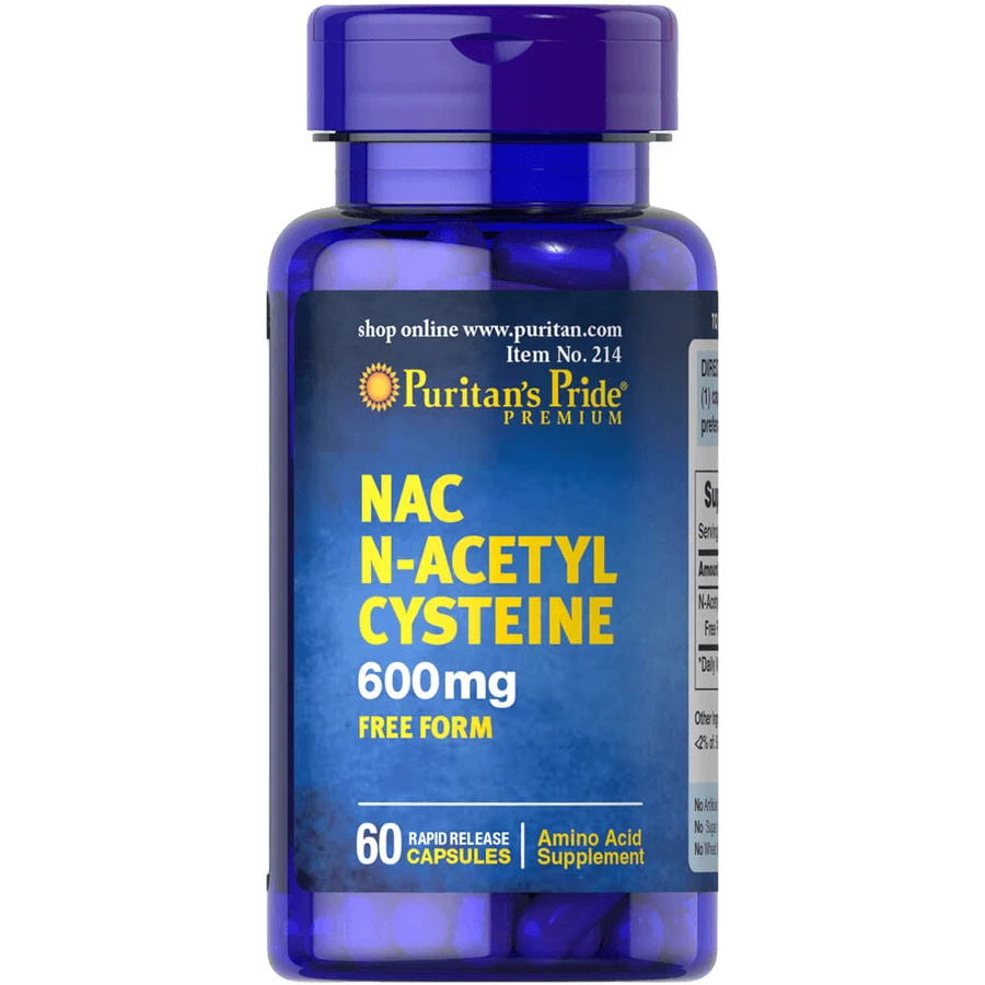 Ацетилцистеин, N-Acetyl Cysteine ​​(NAC), Puritan's Pride, 600 мг, 60 капсул: цены и характеристики