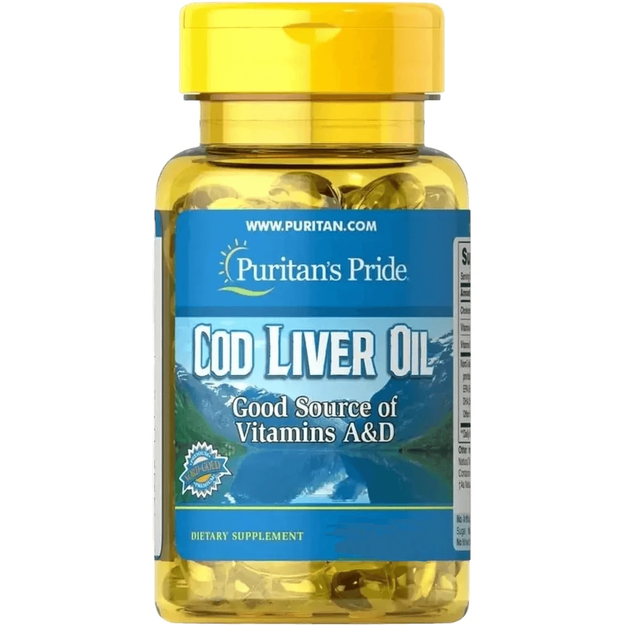 Рыбий жир из печени трески, Cod Liver Oil, Puritan's Pride, 415 мг, 30 гелевых капсул: цены и характеристики