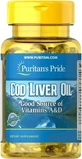 Рыбий жир из печени трески, Cod Liver Oil, Puritan's Pride, 415 мг, 30 гелевых капсул