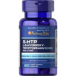 5-HTP (5-гидрокситриптофан), Griffonia Simplicifolia, Puritan's Pride, 50 мг, 60 капсул