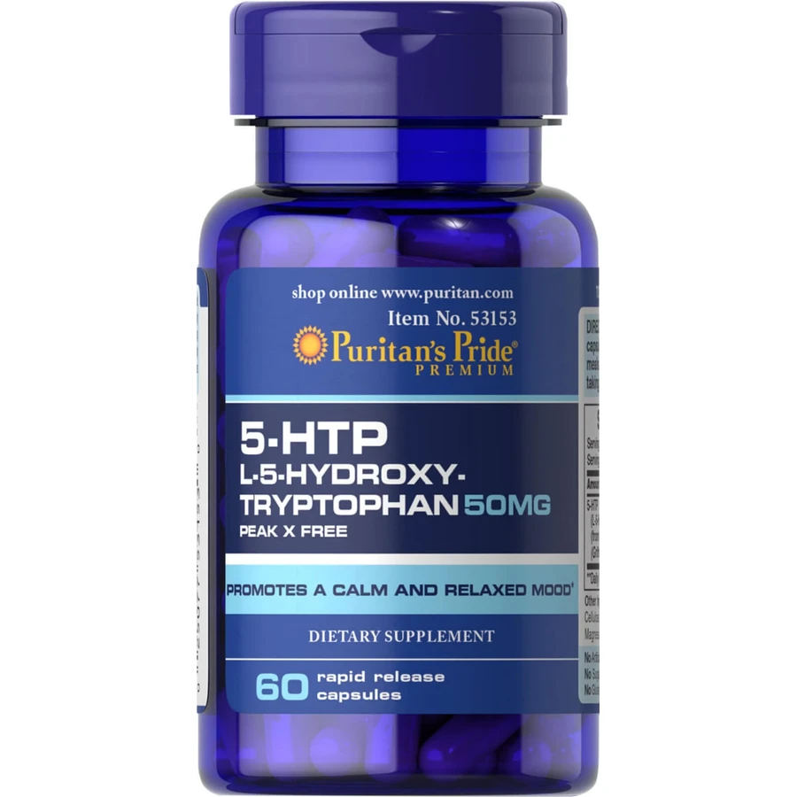 5-HTP (5-гидрокситриптофан), Griffonia Simplicifolia, Puritan's Pride, 50 мг, 60 капсул: цены и характеристики