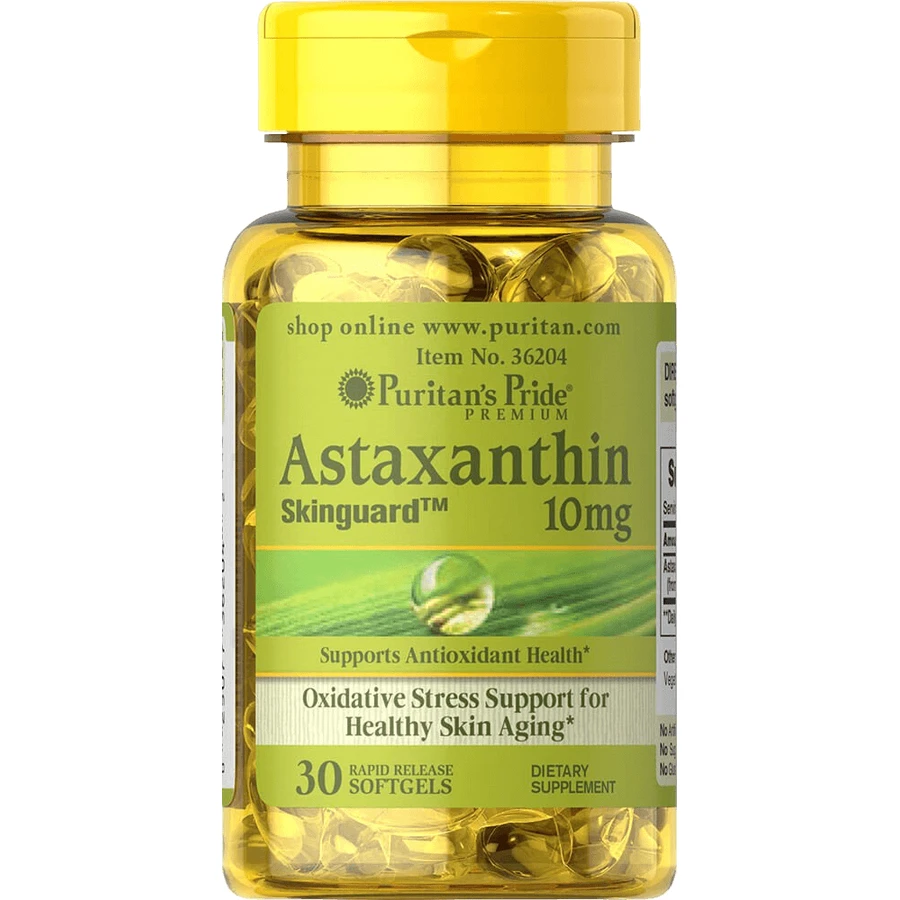 Астаксантин, Natural Astaxanthin, Puritan's Pride, 10 мг, 30 капсул: ціни та характеристики