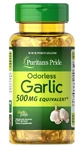 Часник, Odorless Garlic, Puritan's Pride, без запаху, 500 мг, 250 капсул