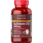 Жир лосося Омега-3, Omega-3 Salmon Oil, Puritan's Pride, 1000 мг (210 мг активного омега-3), 240 капсул: ціни та характеристики
