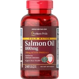 Жир лосося Омега-3, Омега-3 Salmon Oil, Puritan's Pride, 1000 мг (210 мг активного омега-3), 240 капсул