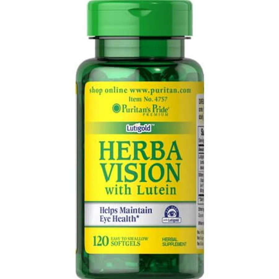 Лютеин и черника для зрения, Herbavision with Lutein and Bilberry, Puritan's Pride, 120 капсул: цены и характеристики