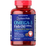 Омега-3 риб'ячий жир + вітамін Д3, Omega-3 Fish Oil of Vitamin D3, Puritan's Pride, 1200/1000 МО, 90 капсул: ціни та характеристики