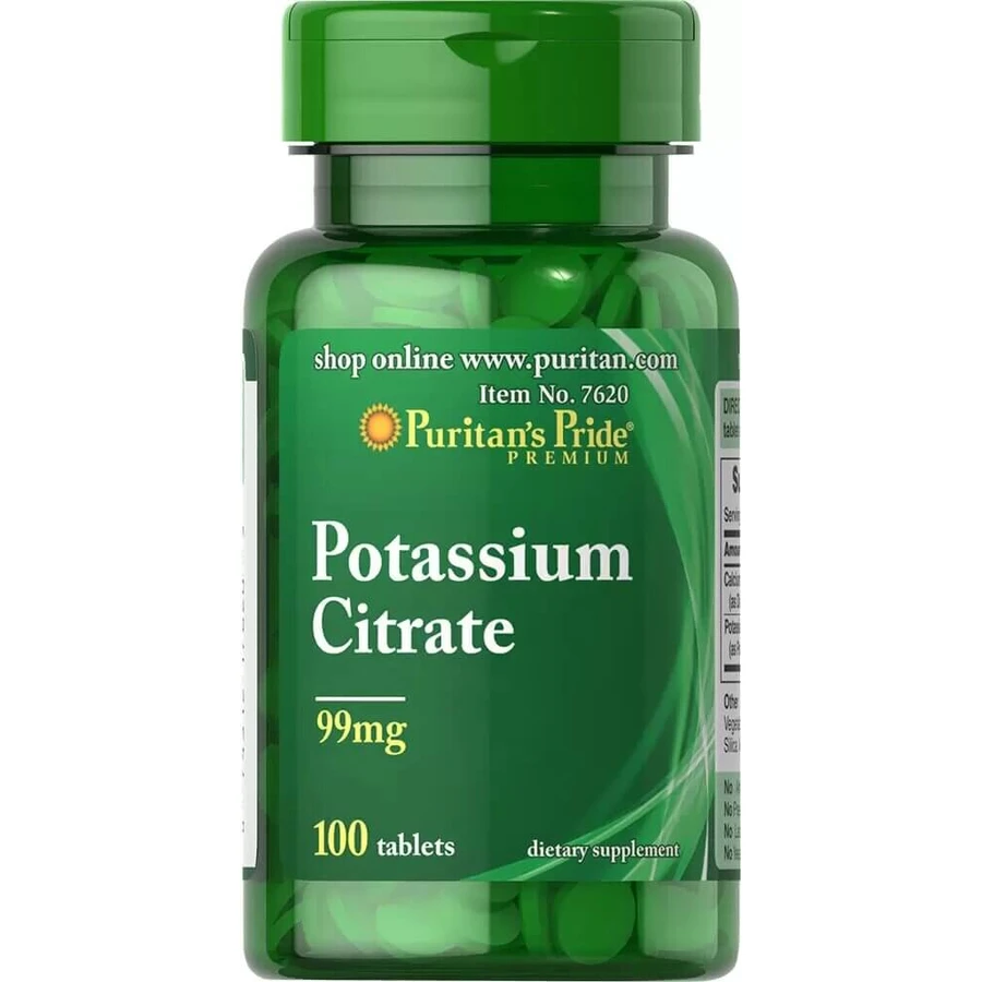 Калий цитрат, Potassium Citrate, Puritan's Pride, 99 мг, 100 таблеток: цены и характеристики