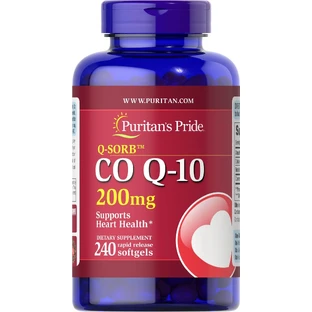 Коэнзим Q10, Q-SORB Co Q-10, Puritan's Pride, 200 мг, 240 капсул быстрого высвобождения