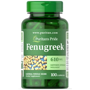 Пажитник, Fenugreek, Puritan's Pride, 610 мг, 100 капсул