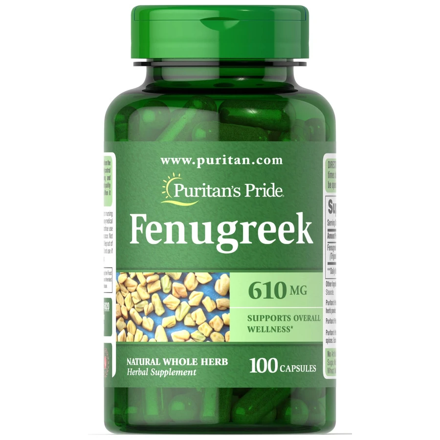 Пажитник, Fenugreek, Puritan's Pride, 610 мг, 100 капсул: цены и характеристики