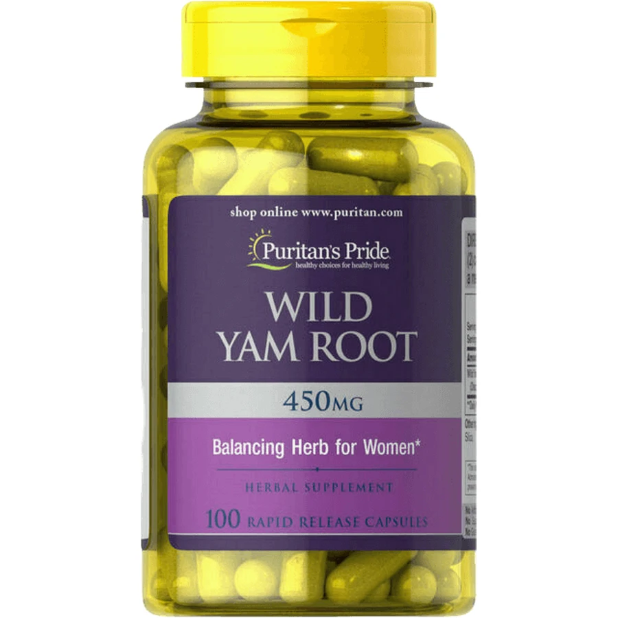 Дикий ямс, корень, Wild Yam Root, Puritan's Pride, 450 мг, 100 капсул: цены и характеристики