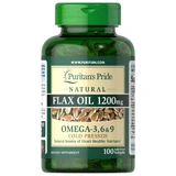Льняное масло, Flax Oil, Puritan's Pride, 1200 мг, натуральное, 100 гелевых капсул