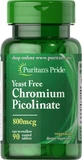 Хром пиколинат, Chromium Picolinate, Puritan's Pride, без дрожжей, 800 мкг, 90 таблеток