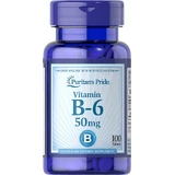 Витамин В-6, Vitamin B-6, Puritan's Pride, 50 мг, 100 таблеток