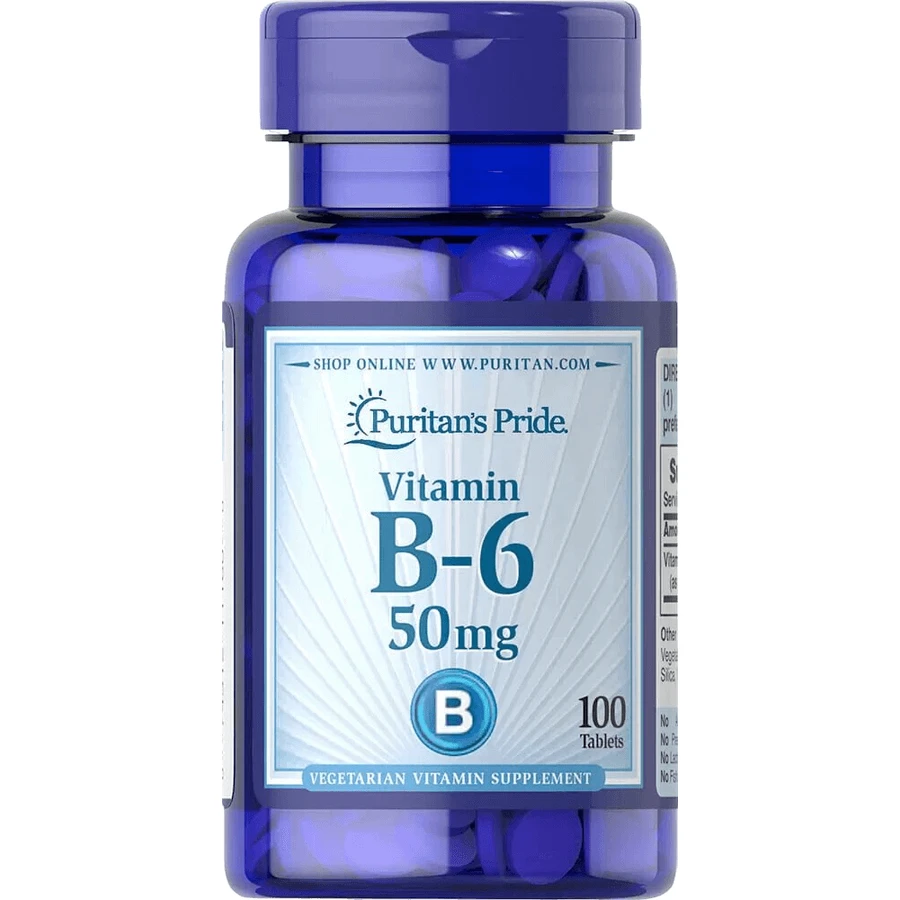 Витамин В-6, Vitamin B-6, Puritan's Pride, 50 мг, 100 таблеток: цены и характеристики