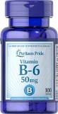 Вітамін В-6, Vitamin B-6, Puritan's Pride, 50 мг, 100 таблеток
