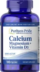 Кальций, магний плюс витамин D3, Calcium Magnesium plus Vitamin D, Puritan's Pride, 100 капсул