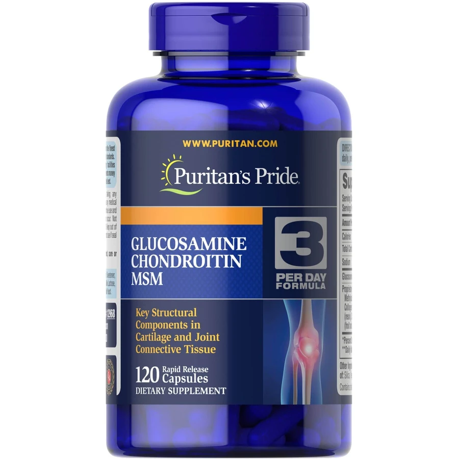 Глюкозамин хондроитин и МСМ, Glucosamine, Chondroitin MSM, Puritan's Pride, двойная сила, 120 капсул: цены и характеристики
