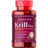 Масло криля плюс Омега-3, Krill Oil Plus, Puritan's Pride, 1085 мг, 60 капсул