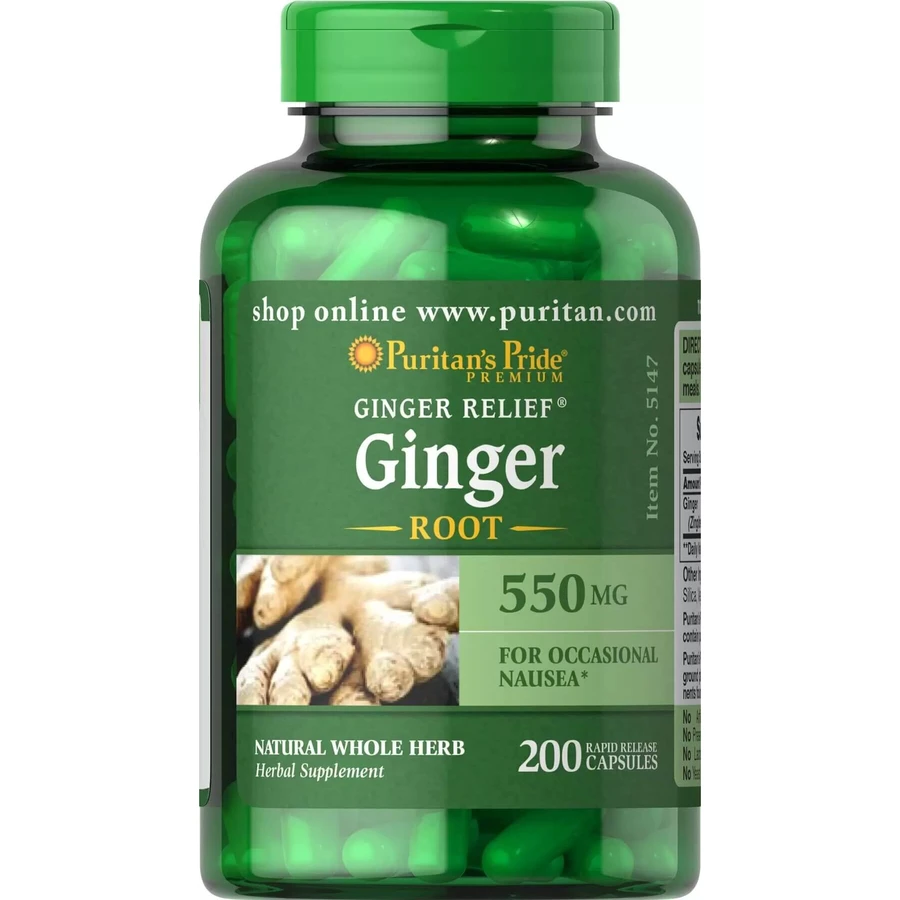 Корень имбиря, Ginger Root, Puritan's Pride, 550 мг, 200 капсул: цены и характеристики
