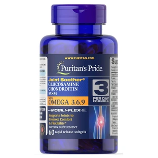 Глюкозамін, хондроїтин та МСМ з Омега 3-6-9, Glucosamine, Chondroitin & MSM, Puritan's Pride, 60 капсули