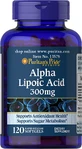 Альфа-липоевая кислота, Alpha Lipoic Acid, Puritan's Pride, 300 мг, 120 капсул