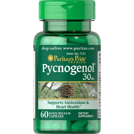 Пикногенол, Pycnogenol, Puritan's Pride, 30 мг, 60 капсул: цены и характеристики