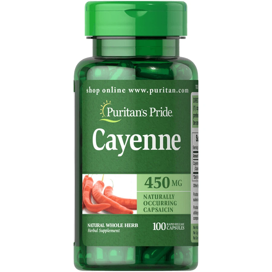 Каєнський перець, Cayenne, Puritan's Pride, 450 мг, 100 капсул: ціни та характеристики