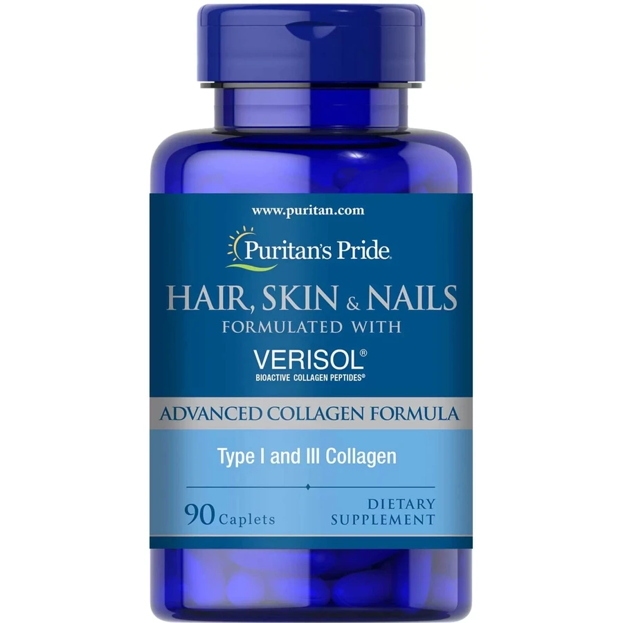 Формула для кожи, волос и ногтей на основе VERISOL, Hair, Skin and Nails, Puritan's Pride, 90 каплет: цены и характеристики