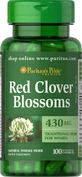 Красный клевер, Red Clover Blossoms, Puritan's Pride, 430 мг, 100 капсул