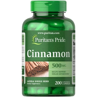 Кориця, Cinnamon, Puritan's Pride, 500 мг, 200 капсул