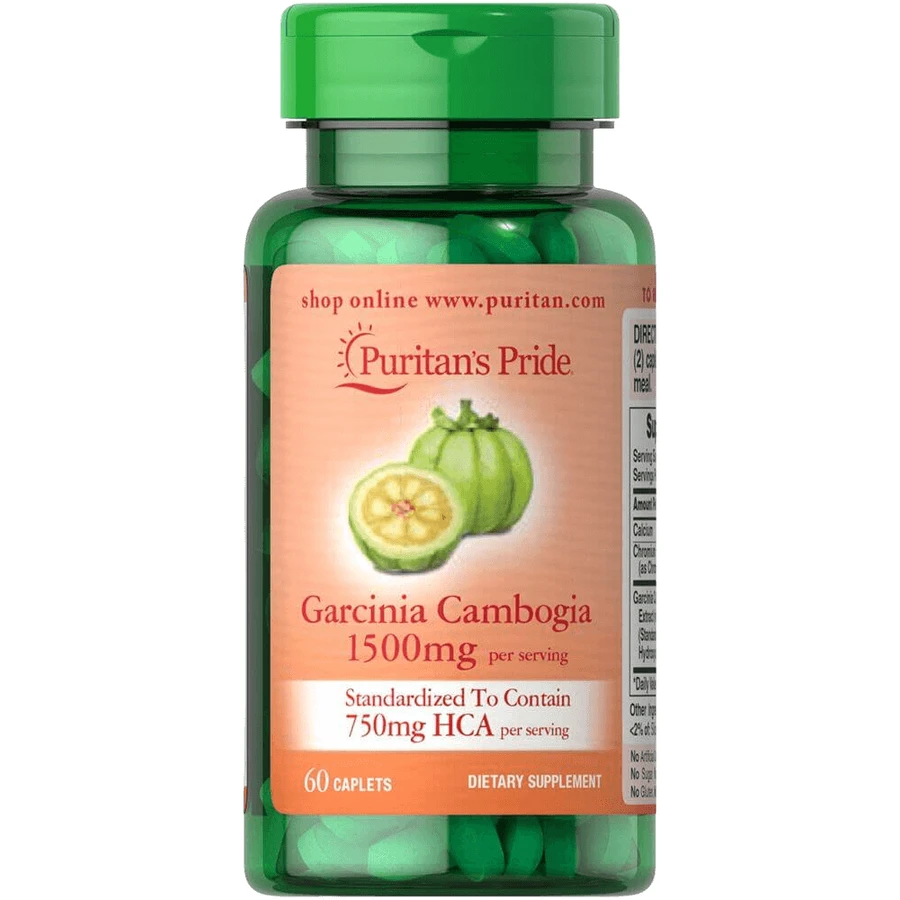 Гарцинія камбоджійська, Garcinia Cambogia, Puritan's Pride, 750 мг, 60 каплет: ціни та характеристики