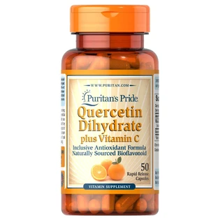 Кверцетин дигідрат плюс вітамін C, Quercetin Dihydrate Plus Vitamin C, Puritan's Pride, 500 мг/1400 мг, 50 капсул