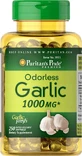 Часник, Odorless Garlic, Puritan's Pride, без запаху, 1000 мг, 250 капсул